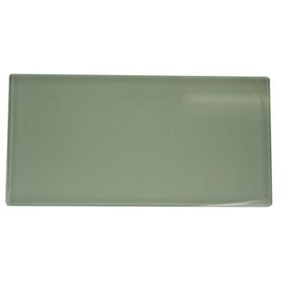 Splashback Tile Streamline Spa Green 9 in. x 18 in. x 8 mm Glass Floor and Wall Tile
