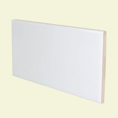 U.S. Ceramic Tile Color Collection Matte Snow White 3 in. x 6 in. Ceramic Surface Bullnose Wall Tile-DISCONTINUED