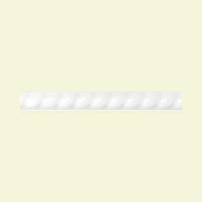 Daltile Polaris Gloss White 1/2 in. x 8 in. Glazed Ceramic Rope Accent Wall Tile