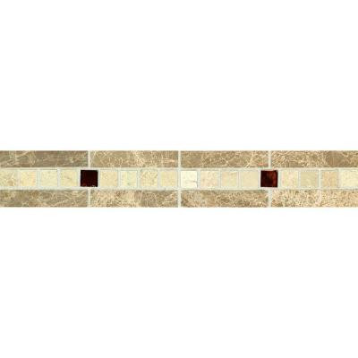 Daltile Stone Decorative Accents Copper Mystery 1-7/8 in. x 12 in. Marble and Glass Decorative Accent Wall Tile