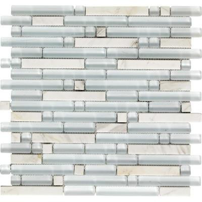 Epoch Architectural Surfaces Varietals Viognier-1653 Stone And Glass Blend Mesh Mounted Floor and Wall Tile - 2 in. x 12 in. Tile Sample