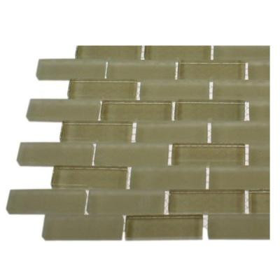 Splashback Tile Contempo Cream 1/2 in. x 2 in. Brick Pattern - 6 in. x 6 in. Tile Sample-DISCONTINUED