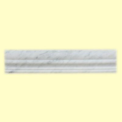 Jeffrey Court Carrara 2 in. x 11.875 in. Marble Wall Accent/Trim Tile