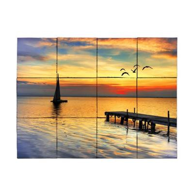 Tile My Style Sailboat 24 in. x 18 in. Tumbled Marble Tiles (3 sq. ft. /case)