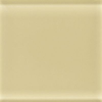 Daltile Glass Reflections 4-1/4 in. x 4-1/4 in. Cream Soda Glass Wall Tile (4 sq. ft. / case)-DISCONTINUED