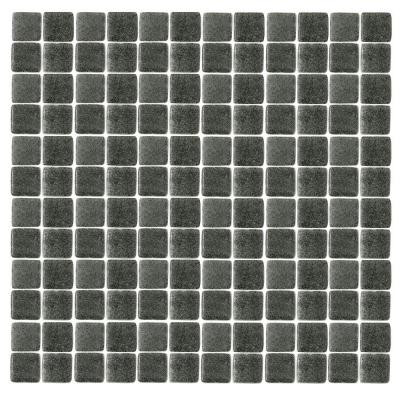 Epoch Architectural Surfaces Spongez S-Black-1412 Mosiac Recycled Glass Mesh Mounted Floor and Wall Tile - 3 in. x 3 in. Tile Sample