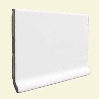 U.S. Ceramic Tile Color Collection Bright White Ice 3-3/4 in. x 6 in. Ceramic Stackable Cove Base Wall Tile