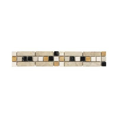 Jeffrey Court Heirloom 2 in. x 12 in. Marble Mosaic Wall Accent Strip