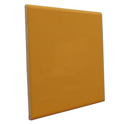 U.S. Ceramic Tile Color Collection Bright Mustard 6 in. x 6 in. Ceramic Surface Bullnose Wall Tile-DISCONTINUED