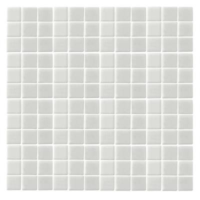 EPOCH Oceanz O-White-1720 Mosaic Recycled Glass Anti Slip 12 in. x 12 in. Mesh Mounted Floor & Wall Tile (5 sq. ft.)