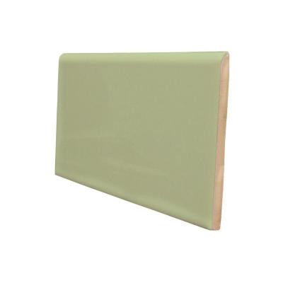 U.S. Ceramic Tile Matte Spring Green 3 in. x 6 in. Ceramic 6 in. Surface Bullnose Wall Tile-DISCONTINUED