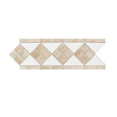 Daltile Fashion Accents Travertine Arctic White 4 in. x 12 in. Natural Stone Listello Wall Tile