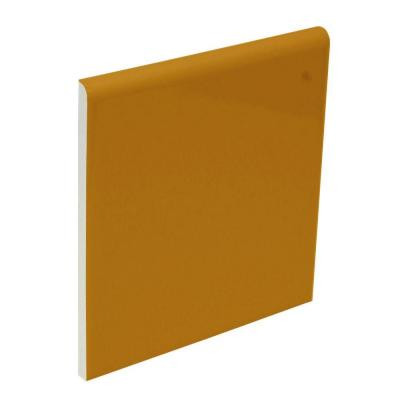 U.S. Ceramic Tile Color Collection Bright Mustard 4-1/4 in. x 4-1/4 in. Ceramic Surface Bullnose Wall Tile-DISCONTINUED