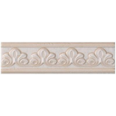 U.S. Ceramic Tile Fresno 2-3/4 in. x 10 in. Blanco Ceramic Selma Listel Wall Tile-DISCONTINUED