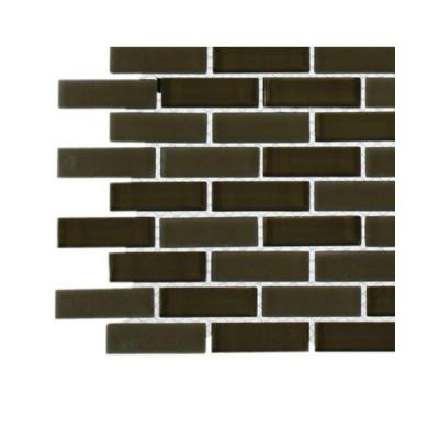 Splashback Tile Contempo Khaki Brick Glass - 6 in. x 6 in. Tile Sample - DISCONTINUED