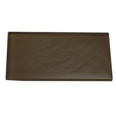 Splashback Tile Contempo 3 in. x 6 in. Khaki Frosted Glass Tile-DISCONTINUED
