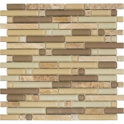 Epoch Architectural Surfaces Varietals Sylvaner-1654 Stone And Glass Blend Mesh Mounted Floor and Wall Tile - 2 in. x 12 in. Tile Sample