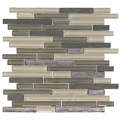 Jeffrey Court Silver Lace Ocean 11.875 in. x 13 in. x 8 mm Glass and Quartz Mosaic Wall Tile