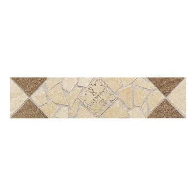 Daltile Florenza Sabbia and Brun 3 in. x 12 in. Porcelain Decorative Floor and Wall Tile-DISCONTINUED