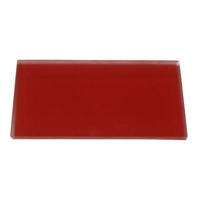 Splashback Tile Contempo 3 in. x 6 in. x 5 mm Lipstick Red Frosted Glass Floor and Wall Tile