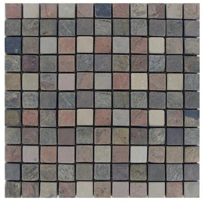 MS International Mixed 12 In. x 12 In. x 10 mm Tumbled Slate Mesh-Mounted Mosaic Tile