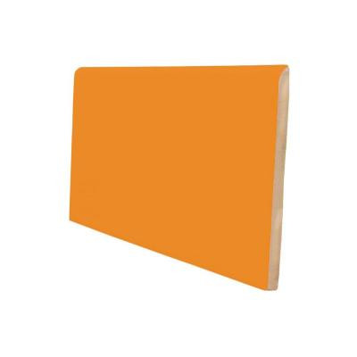U.S. Ceramic Tile Bright Tangerine 3 in. x 6 in. Ceramic 6 in. Surface Bullnose Wall Tile-DISCONTINUED