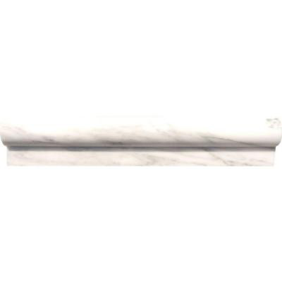 MS International Greecian White 2 in. x 12 in. Polished Marble Rail Molding Wall Tile