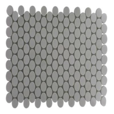 Splashback Tile Orbit White Thassis Ovals Marble 12 in. x 12 in. x 8 mm Mosaic Floor and Wall Tile
