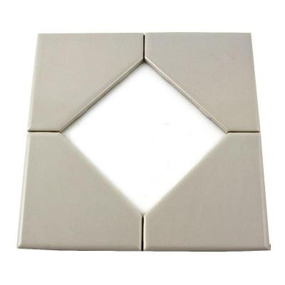 Daltile Semi-Gloss White 8 in. x 8 in. Ceramic Diamond Insert Accent Tile