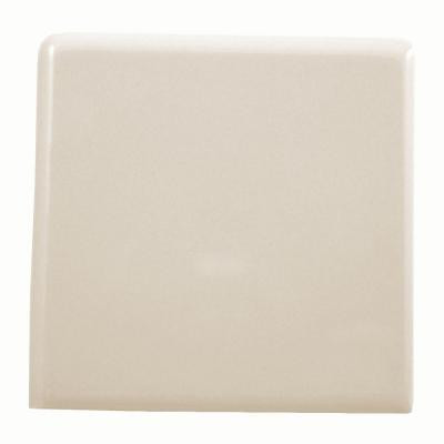 Daltile Semi-Gloss Mayan White 4-1/4 in. x 4-1/4 in. Ceramic Bullnose Outside Corner Wall Tile-DISCONTINUED
