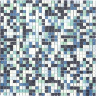 Elementz 12.8 in. x 12.8 in. Venice Caribbean Mix Frosted Glass Tile-DISCONTINUED