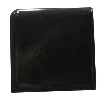 U.S. Ceramic Tile Bright Black 2 in. x 2 in. Ceramic Surface Bullnose Corner Wall Tile -DISCONTINUED