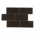 Splashback Tile Contempo 3 in. x 6 in. Mahogany Frosted Glass Tile-DISCONTINUED