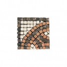 Daltile Travertine Rojo Marfil Emperador 4 in. x 4 in. x 9-1/2 mm Tumbled Slate Serpentine Corner Mosaic Wall Tile