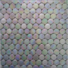 EPOCH Aspen-1470 Penny Round Milk Glass Mesh Mounted Floor and Wall Tile - 3 in. x 3 in. Tile Sample
