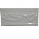 U.S. Ceramic Tile Color Collection 3 in. x 6 in. Bright Ivory Snow White Ceramic Listel Wall Tile