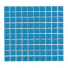 Daltile Sonterra Glass Cancun Blue Iridescent 12 in. x 12 in. x 6 mm Glass Sheet Mounted Mosaic Wall Tile