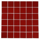 Splashback Tile Contempo Lipstick Red Frosted 12 in. x 12 in. x 8 mm Glass Tile