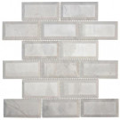 Jeffrey Court Carrara Beveled 2 x 4/12 in. x 12 in. x 10 mm Marble Mosaic Wall Tile