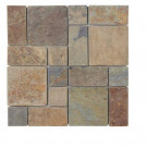 Jeffrey Court Rust Block Medley 12 in. x 12 in.x 8 mm Slate Mosaic Wall Tile