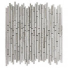 Splashback Tile Windsor Random Wooden Beige 12 in. x 12 in. x 8 mm Marble Floor and Wall Tile