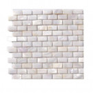Splashback Tile Pitzy Brick Castel Del Monte White Pearl Tile Mini Brick Pattern - 6 in. x 6 in. x 8 mm Floor and Wall Tile Sample