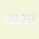 Daltile Polaris Gloss White 4 in. x 12 in. Ceramic Fiore Decorative Wall Tile-DISCONTINUED