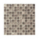 Jeffrey Court Auburn Emperador 12 in. x 12 in. x 8 mm Glass Marble Mosaic Floor/Wall Tile