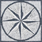 MS International Black & White Star Medallion 12 in. x 12 in. Tumbled Marble Mesh Mounted Mosaic Tile