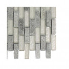 Splashback Tile Tectonic Brick Green Quartz Slate and White Gold Glass Floor and Wall Tile - 6 in. x 6 in.Tile Sample
