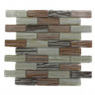 Splashback Tile Gemini Mercury Blend 12 in. x 12 in. x 8 mm Glass Mosaic Floor and Wall Tile