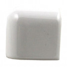 Daltile Semi-Gloss White 2 in. x 2 in. Ceramic Mudcap Bullnose Outside Corner Wall Tile