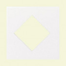 Daltile Fashion Accents Arctic White 4-1/4 in. x 4-1/4 in. Ceramic Diamond-Insert Accent Wall Tile