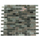 Splashback Tile Galaxy Blend Brick Pattern 12 in. x 12 in. x 8 mm Marble and Glass Mosaic Floor and Wall Tile